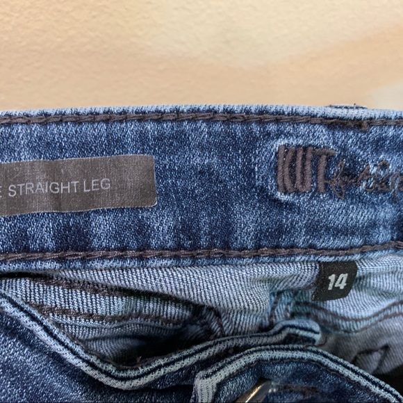 Kut From the Kloth Ankle Straight Leg - blue Glory Wash, size 14 - Picture 2 of 5